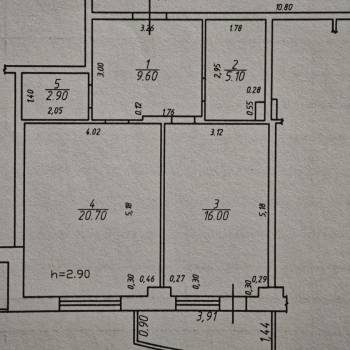 Продается 1-комнатная квартира, 54,3 м²