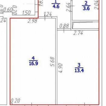 Продается 1-комнатная квартира, 41,6 м²