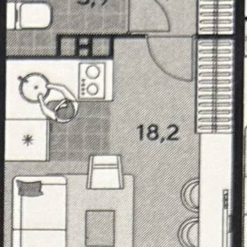 Продается 1-комнатная квартира, 28,6 м²