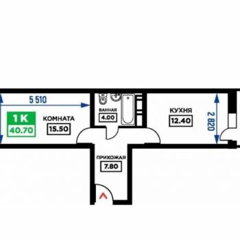 Продается 1-комнатная квартира, 42 м²
