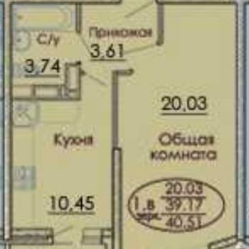 Продается 1-комнатная квартира, 40 м²