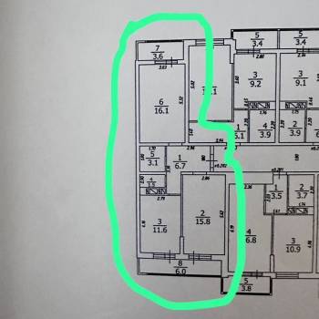Сдается 2-х комнатная квартира, 54,8 м²