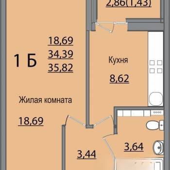 Сдается 1-комнатная квартира, 37 м²