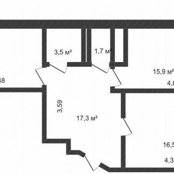 Продается 2-х комнатная квартира, 73,6 м²
