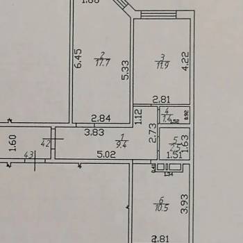 Продается 2-х комнатная квартира, 53,4 м²