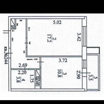 Продается 1-комнатная квартира, 38 м²