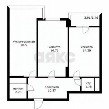 Продается 2-х комнатная квартира, 61 м²