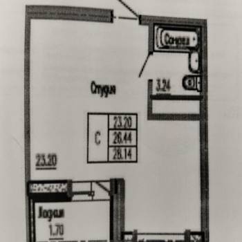 Продается 1-комнатная квартира, 26,4 м²