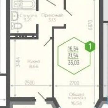 Продается 1-комнатная квартира, 32 м²