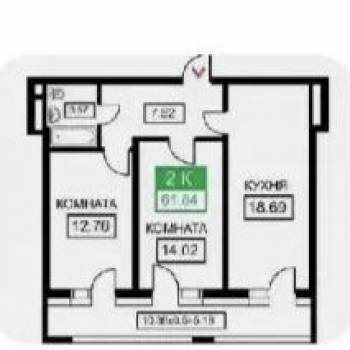 Сдается Многокомнатная квартира, 62 м²