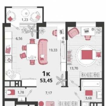 Сдается 2-х комнатная квартира, 52 м²