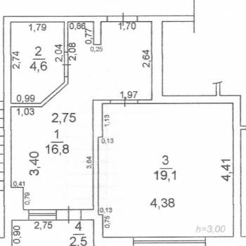 Продается 1-комнатная квартира, 43 м²