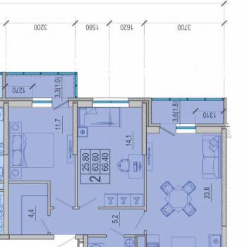 Продается 2-х комнатная квартира, 63,6 м²