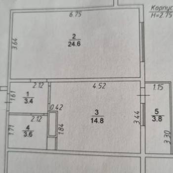Продается 1-комнатная квартира, 47 м²