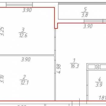 Продается 2-х комнатная квартира, 49 м²
