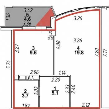 Продается 1-комнатная квартира, 39,5 м²