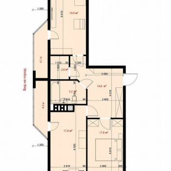 Продается 2-х комнатная квартира, 75,1 м²