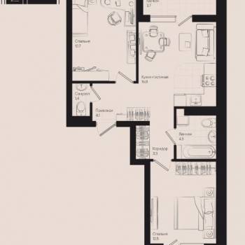 Продается 2-х комнатная квартира, 55,1 м²