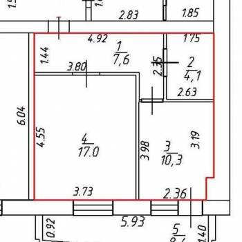 Продается 1-комнатная квартира, 42 м²