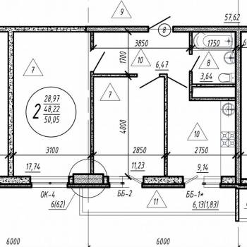 Сдается 2-х комнатная квартира, 50 м²