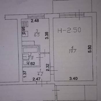 Сдается 1-комнатная квартира, 33,2 м²