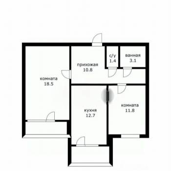 Продается 2-х комнатная квартира, 58,3 м²