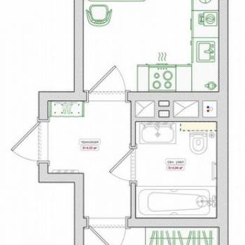 Сдается 2-х комнатная квартира, 45,1 м²