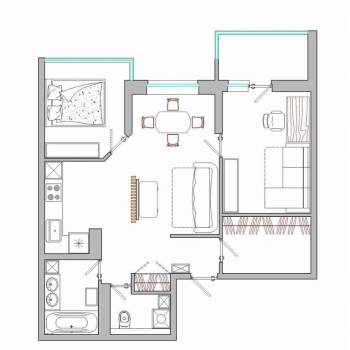Сдается 2-х комнатная квартира, 63 м²