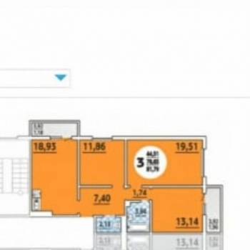 Сдается Многокомнатная квартира, 78,5 м²