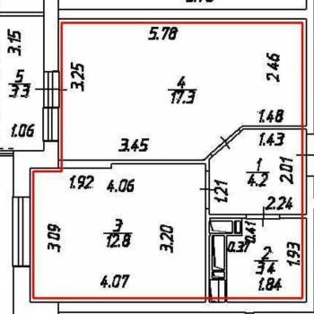 Продается 1-комнатная квартира, 38 м²