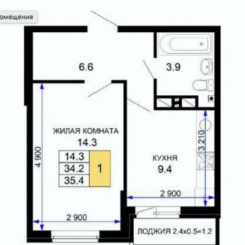 Сдается 1-комнатная квартира, 35,4 м²
