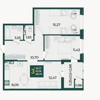 Сдается 2-х комнатная квартира, 70 м²