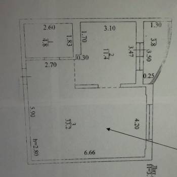 Продается 1-комнатная квартира, 49,4 м²
