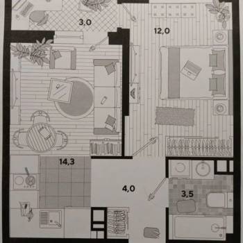 Сдается 1-комнатная квартира, 37 м²