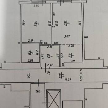 Продается 1-комнатная квартира, 62 м²