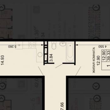 Сдается 1-комнатная квартира, 42 м²