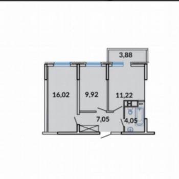 Продается 2-х комнатная квартира, 52,1 м²