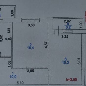 Продается 2-х комнатная квартира, 56,8 м²