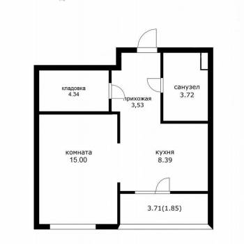 Сдается 1-комнатная квартира, 37,4 м²