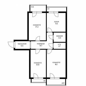 Сдается Многокомнатная квартира, 78,6 м²
