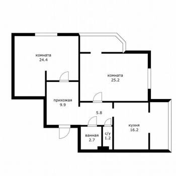 Сдается 2-х комнатная квартира, 85,4 м²