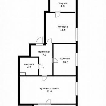 Сдается Многокомнатная квартира, 66 м²