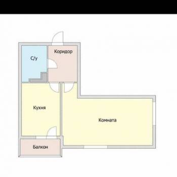 Продается 1-комнатная квартира, 39 м²