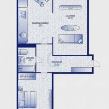 Сдается 2-х комнатная квартира, 72,3 м²