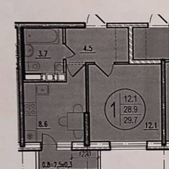 Продается 1-комнатная квартира, 30 м²
