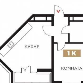 Продается 1-комнатная квартира, 41,4 м²