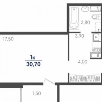 Продается 1-комнатная квартира, 31 м²