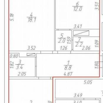 Продается 2-х комнатная квартира, 60,1 м²