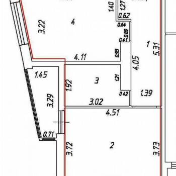 Продается 1-комнатная квартира, 46,1 м²