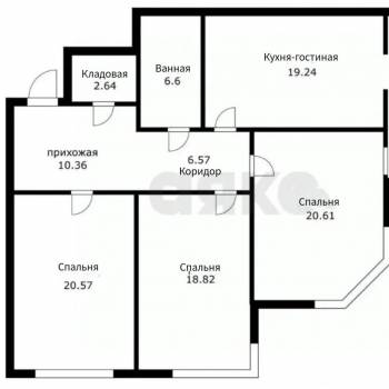 Продается 3-х комнатная квартира, 105,9 м²